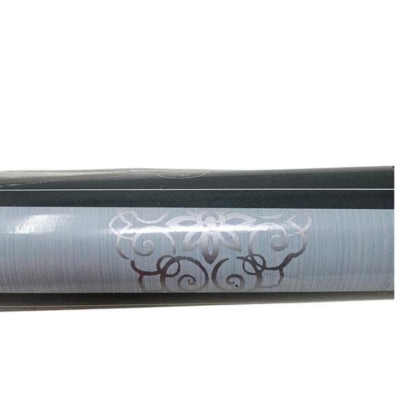 NEW Laura Ashley Matt Finish Wallpaper Power Blue Silver Ornament Scroll Cottage - Picture 2 of 4